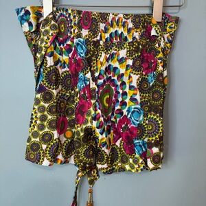 Junglee Billee Boho Shorts Wrap Tie Embellishments Beaded. NWT. FLAW One Size